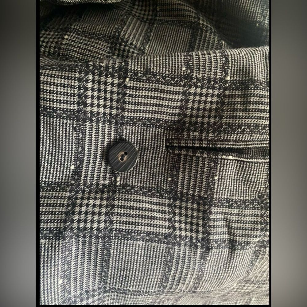 Vintage Gianni Versace 80s-90s Black/Gray Plaid Made In Italy Blazer Wool Blend - Picture 5 of 16